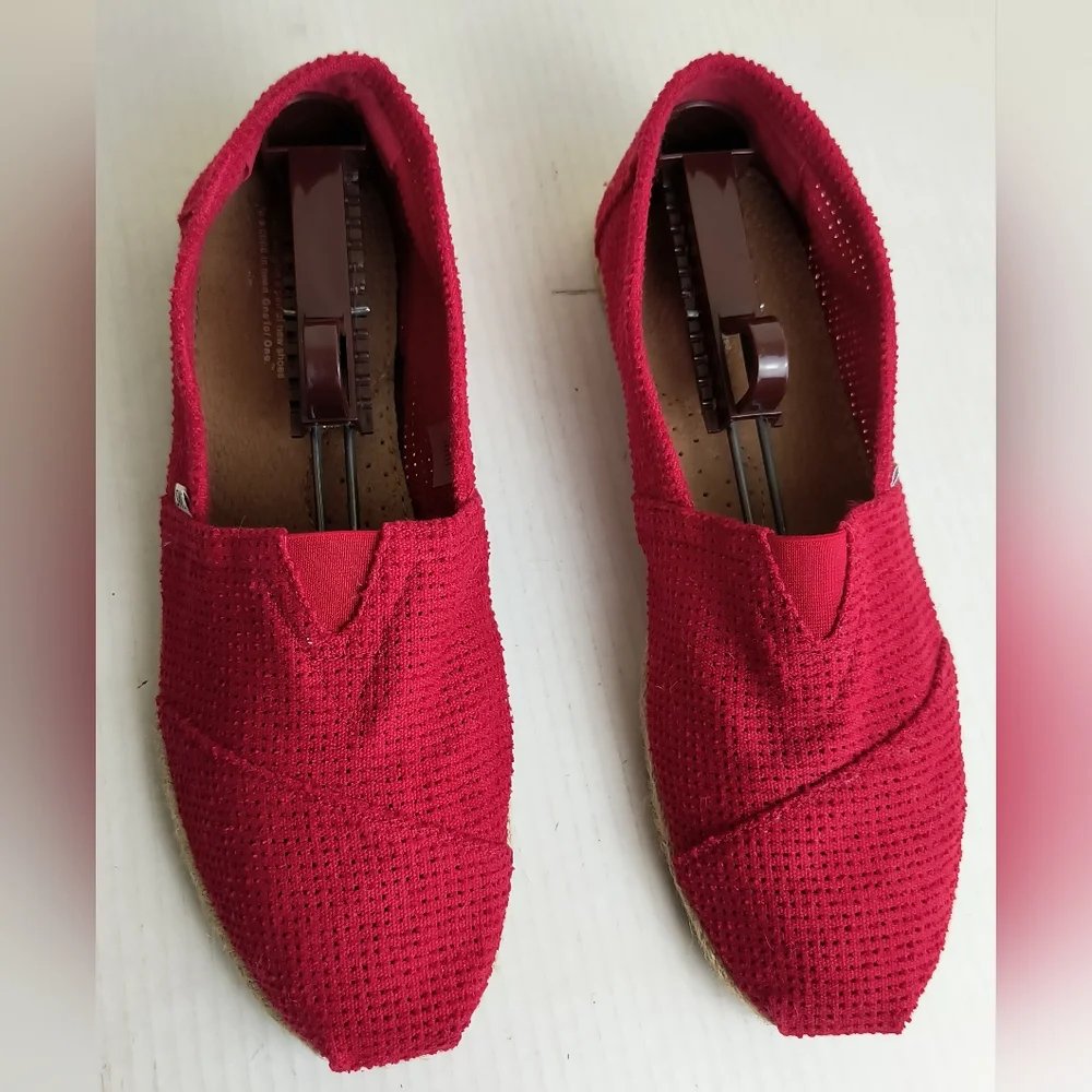 Toms Men's 12 Red Loafers & Slip-Ons  Classic Canvas Espadrille